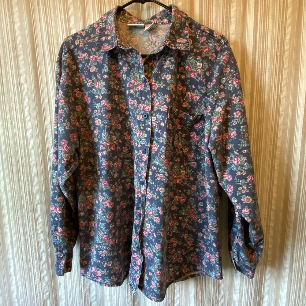 Vintage Floral Button-Down Shirt